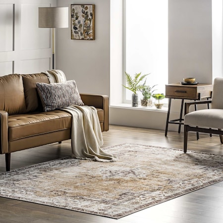 Nuloom Paisley Machine Washable Faded Floral Border Medallion Area Rug 3ft x 5ft HJAU21A-305